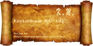 Kestenbaum Máté névjegykártya