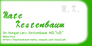 mate kestenbaum business card